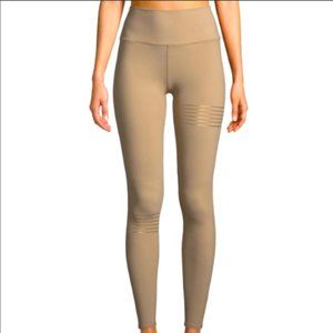 Alo Vapor High Waisted Leggings Tan Gold Stripe XS
